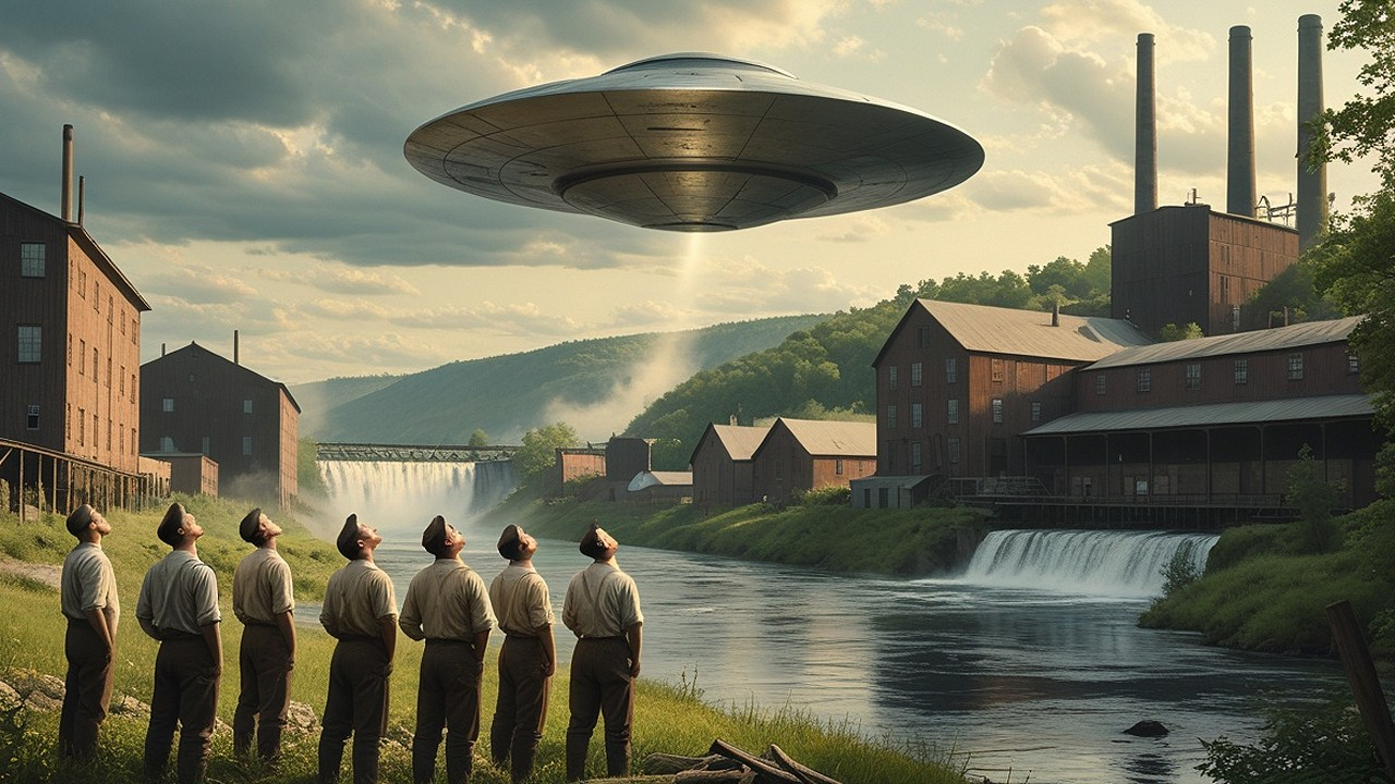 1914: Val-Jalbert Quebec Workers Witness Silent Silver Disk Hovering